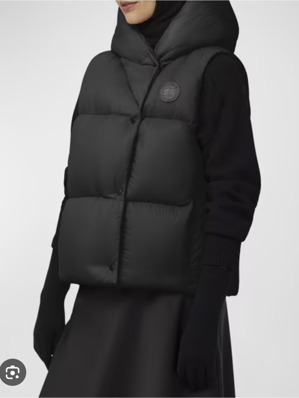 Canada Goose Black Rhoda Hooded Puffer Vest
